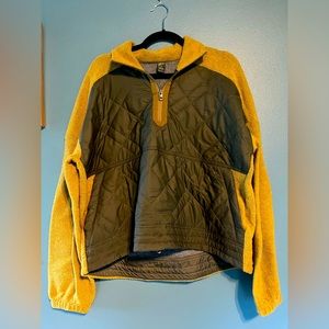 Prana Glen Ivy Quilted 1/4 Zip Wool Blend Pullover, Size M